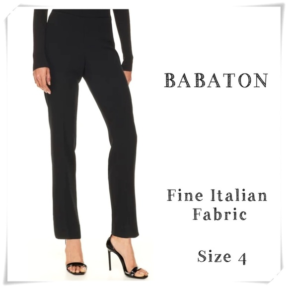BABATON Fine Italian Fabric Skinny Pants Trousers In Black Size 4 - Picture 1 of 8